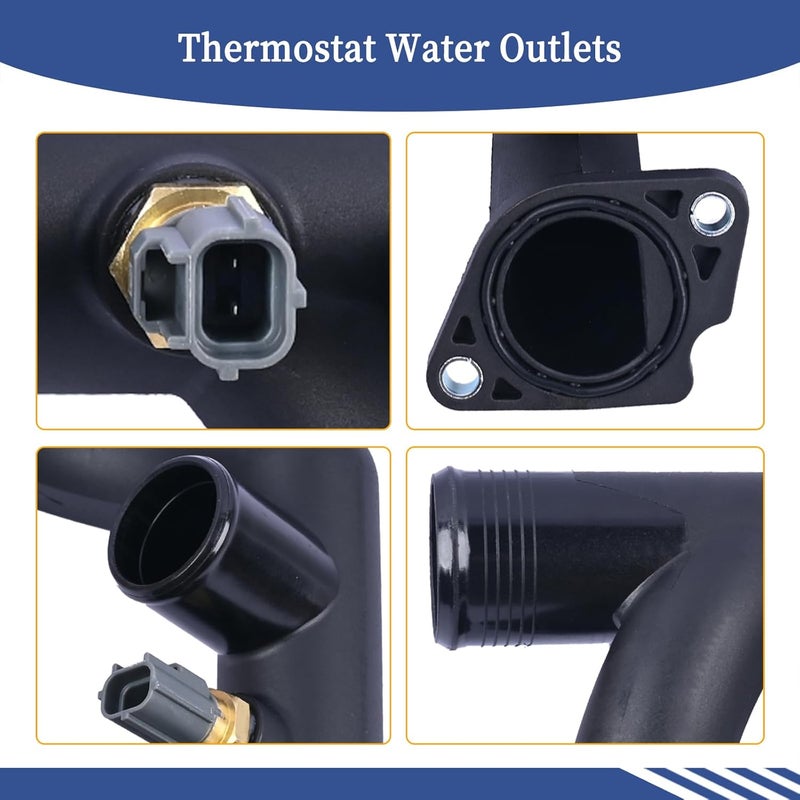 Getfarway Engine Coolant Outlet Pipe With Sensor 96JV8A504BD Compatible with Jaguar XK8 XJ8 XJR Vanden Plas 1997-2002 Replace AJ85885 LNA1600AA Thermostat Cover Outlet Pipe w/Sensor - Image 4